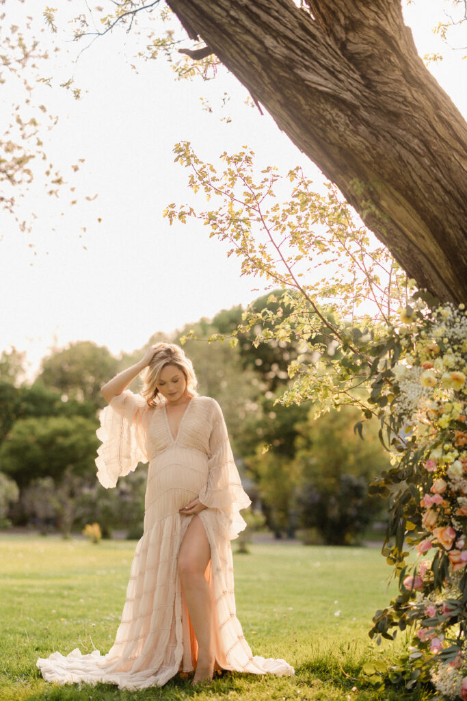 maternity photo with empire waist gown