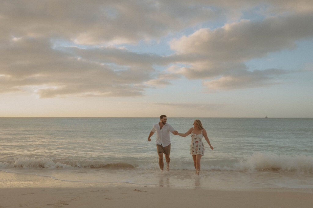 couple's photo session on the beach in Turks and Caicos
